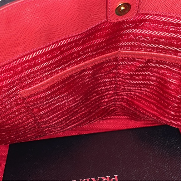 Beautiful bag and wallet red color, leather material,...
